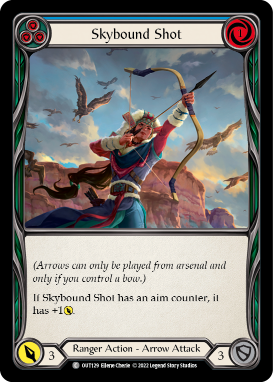 Flesh and Blood TCG | Skybound Shot (Blue) [OUT129] (Outsiders)  Rainbow Foil | The Nerd Merchant