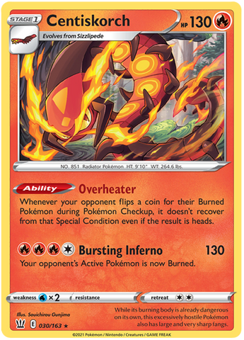 Pokemon | Centiskorch (030/163) [Sword & Shield: Battle Styles] | The Nerd Merchant