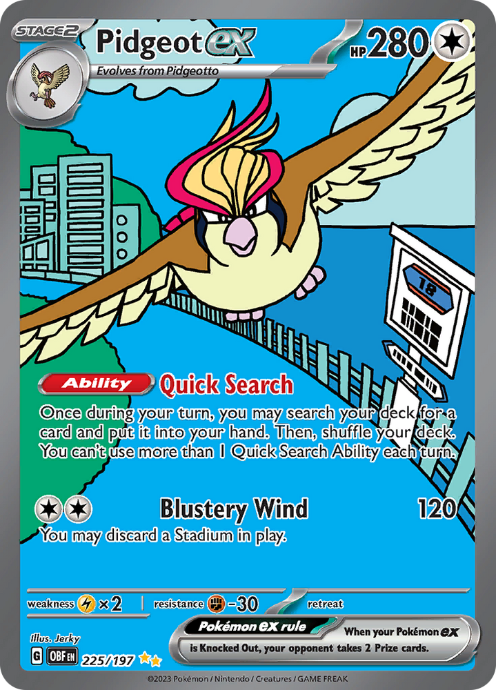 Pokemon | Pidgeot ex (225/197) [Scarlet & Violet: Obsidian Flames] | The Nerd Merchant