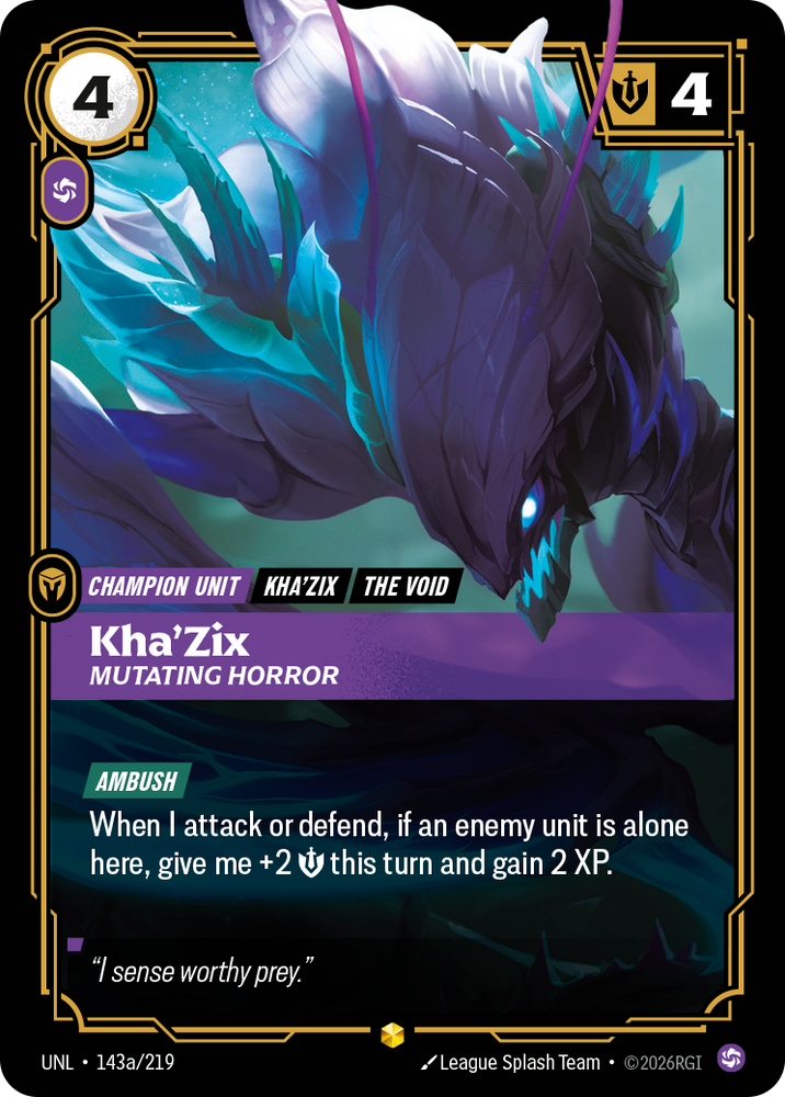 Kha'Zix - Mutating Horror (Alternate Art) (Foil) - Unleashed (143a/219)