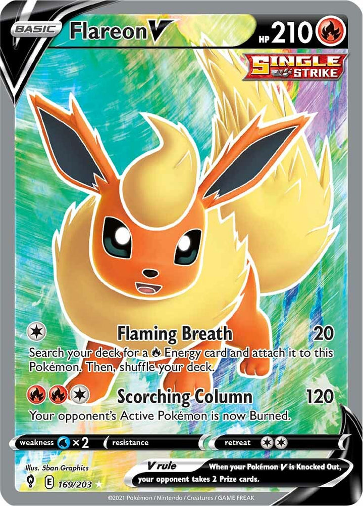 Pokemon | Flareon V (169/203) [Sword & Shield: Evolving Skies] | The Nerd Merchant