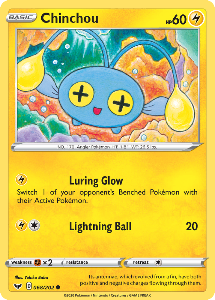 Pokemon | Chinchou (068/202) [Sword & Shield: Base Set] | The Nerd Merchant
