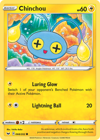 Pokemon | Chinchou (068/202) [Sword & Shield: Base Set] | The Nerd Merchant