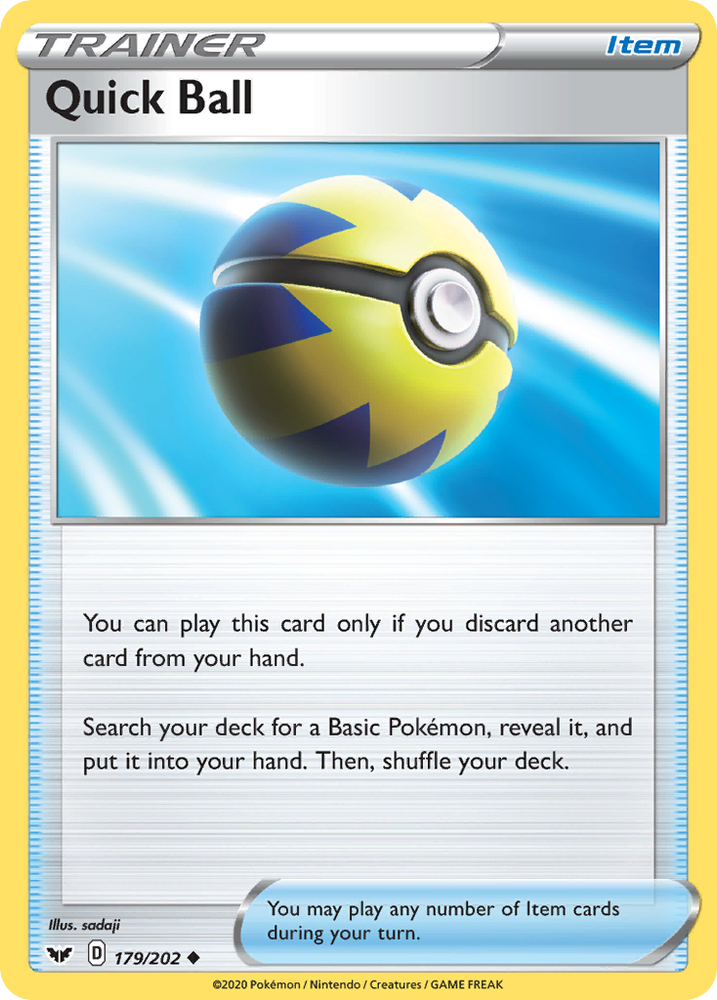Pokemon | Quick Ball (179/202) [Sword & Shield: Base Set] | The Nerd Merchant