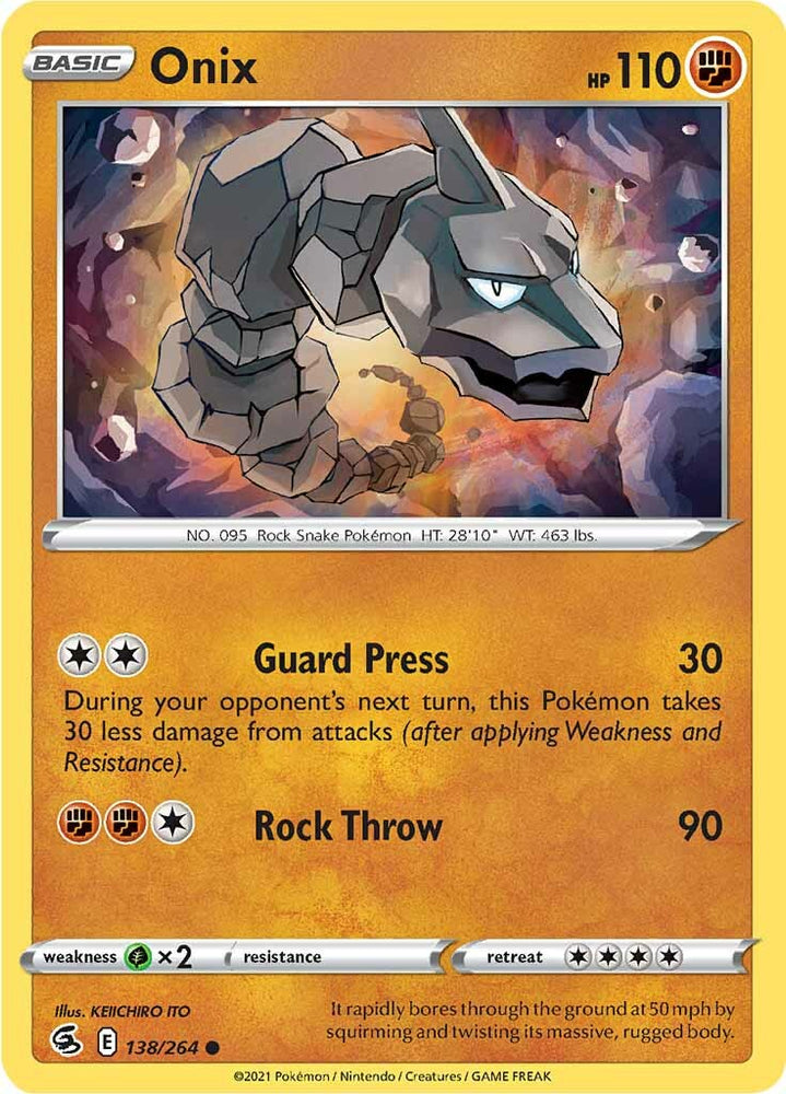 Pokemon | Onix (138/264) [Sword & Shield: Fusion Strike] | The Nerd Merchant
