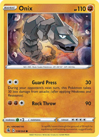 Pokemon | Onix (138/264) [Sword & Shield: Fusion Strike] | The Nerd Merchant