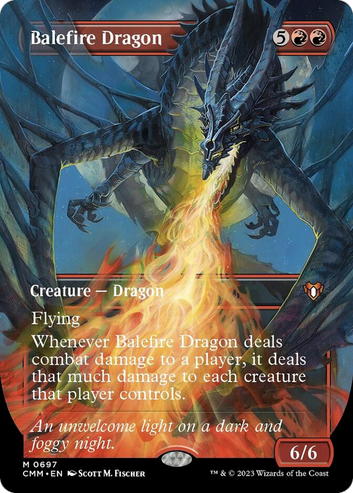 Magic | Balefire Dragon (Borderless Alternate Art) [Commander Masters] | The Nerd Merchant