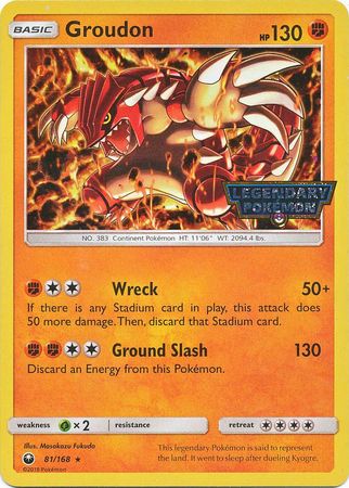 Pokemon | Groudon (81/168) (Cosmos Holo GameStop Promo) [Sun & Moon: Celestial Storm] | The Nerd Merchant