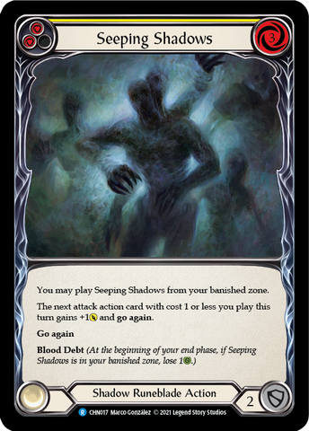 Flesh and Blood TCG | Seeping Shadows (Yellow) [CHN017] (Monarch Chane Blitz Deck) | The Nerd Merchant