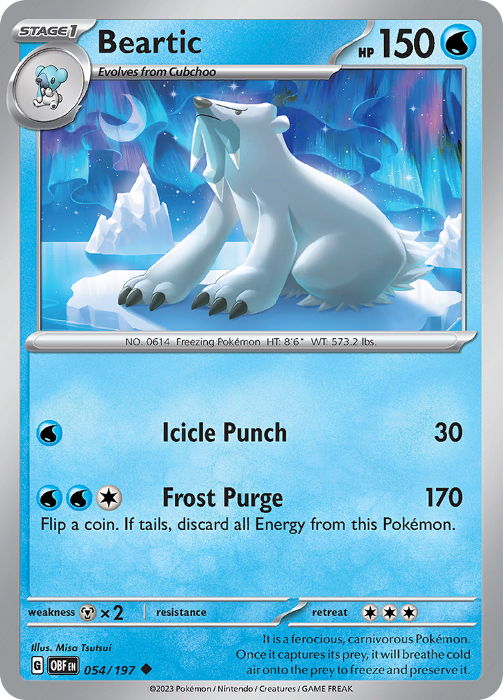Pokemon | Beartic (054/197) [Scarlet & Violet: Obsidian Flames] | The Nerd Merchant