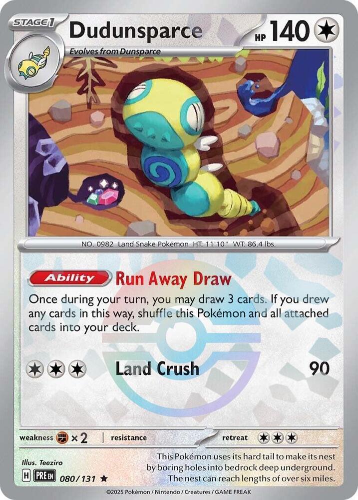 Pokemon | Dudunsparce (080/131) (Poke Ball Pattern) [Scarlet & Violet: Prismatic Evolutions] | The Nerd Merchant