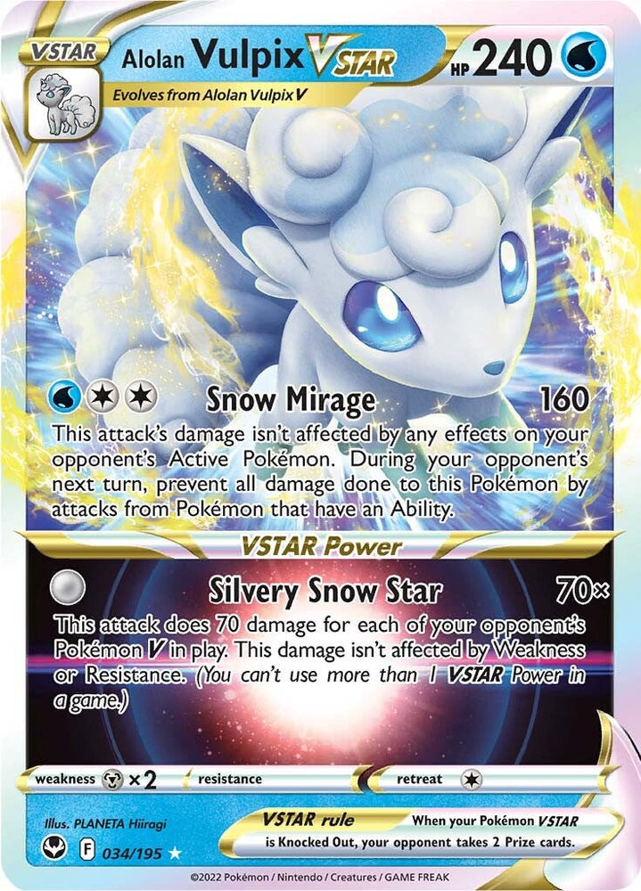 Pokemon | Alolan Vulpix VSTAR (034/195) [Sword & Shield: Silver Tempest] | The Nerd Merchant
