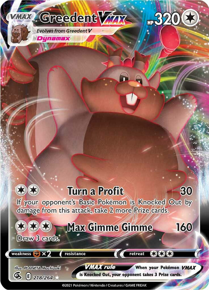 Pokemon | Greedent VMAX (218/264) [Sword & Shield: Fusion Strike] | The Nerd Merchant