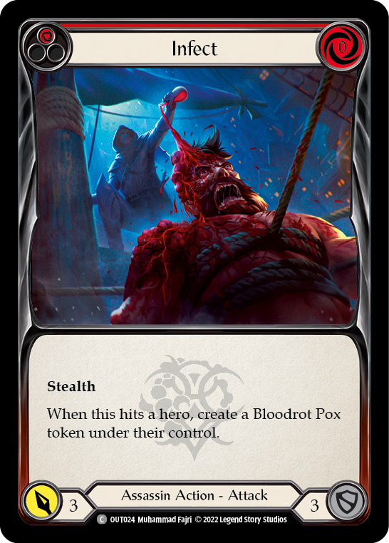 Flesh and Blood TCG | Infect (Red) [OUT024] (Outsiders)  Rainbow Foil | The Nerd Merchant