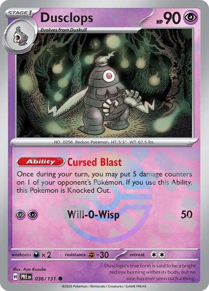 Pokemon | Dusclops (036/131) (Poke Ball Pattern) [Scarlet & Violet: Prismatic Evolutions] | The Nerd Merchant