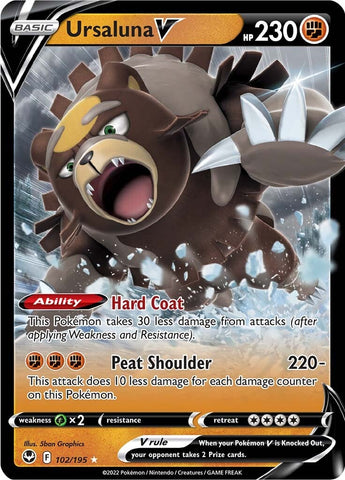 Pokemon | Ursaluna V (102/195) [Sword & Shield: Silver Tempest] | The Nerd Merchant