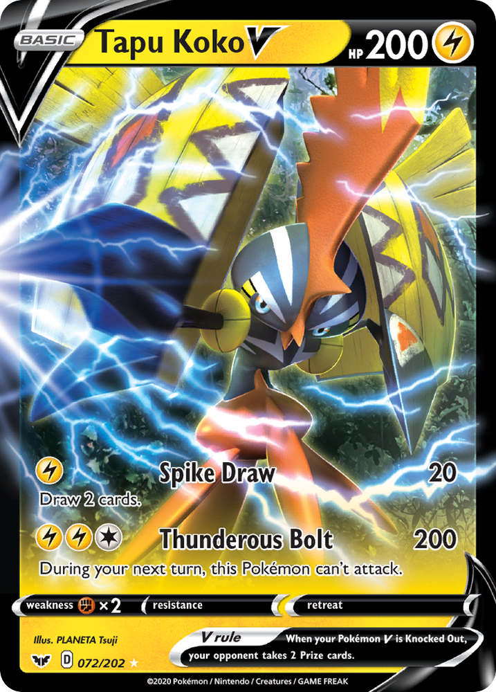 Pokemon | Tapu Koko V (072/202) [Sword & Shield: Base Set] | The Nerd Merchant
