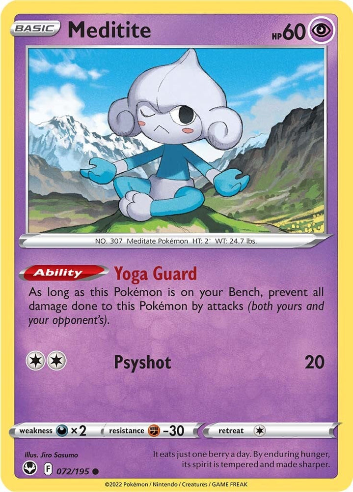 Pokemon | Meditite (072/195) [Sword & Shield: Silver Tempest] | The Nerd Merchant