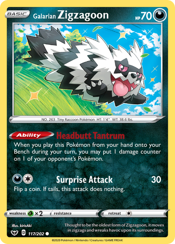 Pokemon | Galarian Zigzagoon (117/202) [Sword & Shield: Base Set] | The Nerd Merchant