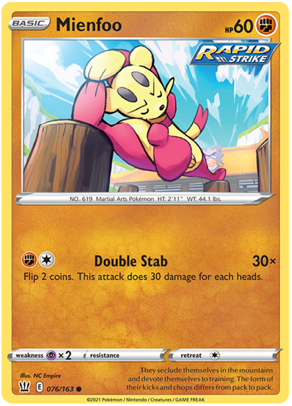 Pokemon | Mienfoo (076/163) [Sword & Shield: Battle Styles] | The Nerd Merchant