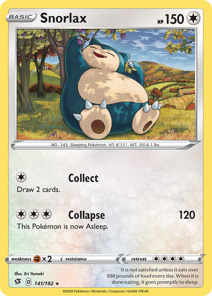 Pokemon | Snorlax (141/192) (Cosmos Holo) [Sword & Shield: Rebel Clash] | The Nerd Merchant