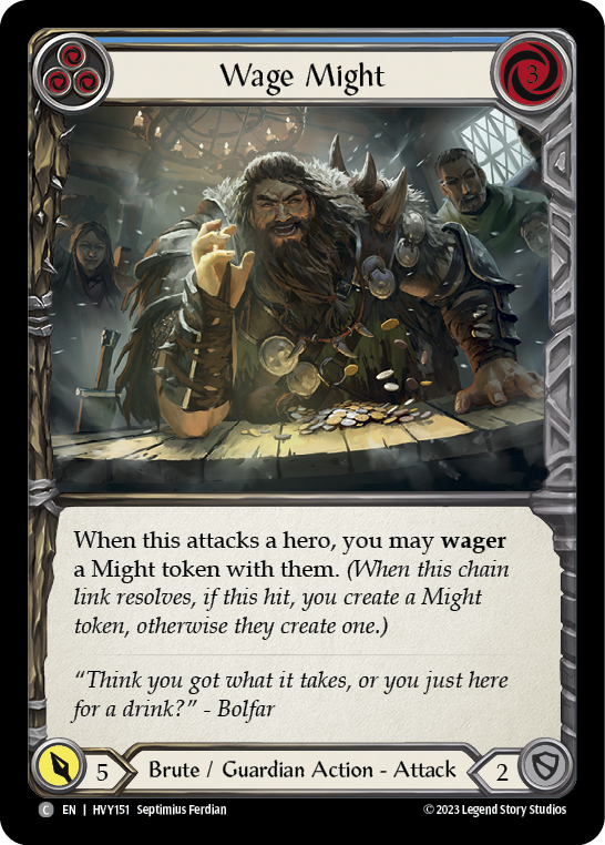 Flesh and Blood TCG | Wage Might (Blue) [HVY151] (Heavy Hitters)  Rainbow Foil | The Nerd Merchant