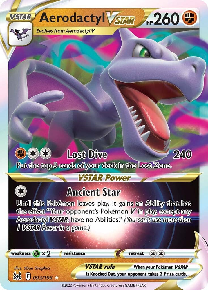 Pokemon | Aerodactyl VSTAR (093/196) [Sword & Shield: Lost Origin] | The Nerd Merchant