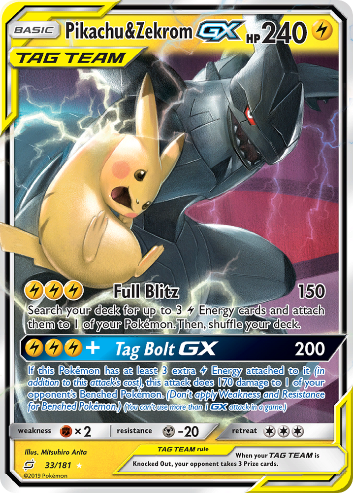Pokemon | Pikachu & Zekrom GX (33/181) [Sun & Moon: Team Up] | The Nerd Merchant