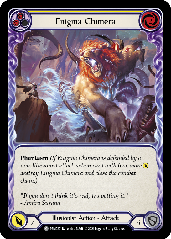 Flesh and Blood TCG | Enigma Chimera (Yellow) [PSM027] (Monarch Prism Blitz Deck) | The Nerd Merchant