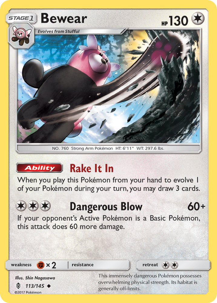 Pokemon | Bewear (113/145) [Sun & Moon: Guardians Rising] | The Nerd Merchant