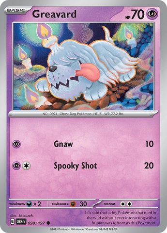 Pokemon | Greavard (099/197) [Scarlet & Violet: Obsidian Flames] | The Nerd Merchant