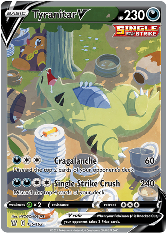 Pokemon | Tyranitar V (155/163) [Sword & Shield: Battle Styles] | The Nerd Merchant