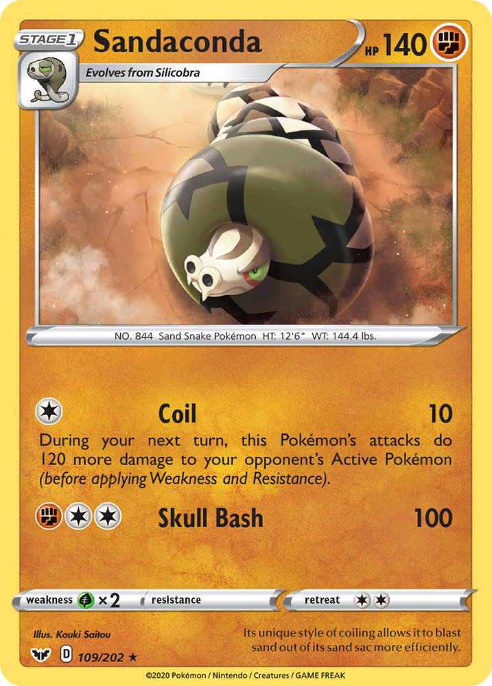 Pokemon | Sandaconda (109/202) [Sword & Shield: Base Set] | The Nerd Merchant