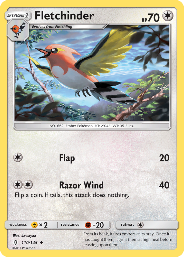 Pokemon | Fletchinder (110/145) [Sun & Moon: Guardians Rising] | The Nerd Merchant