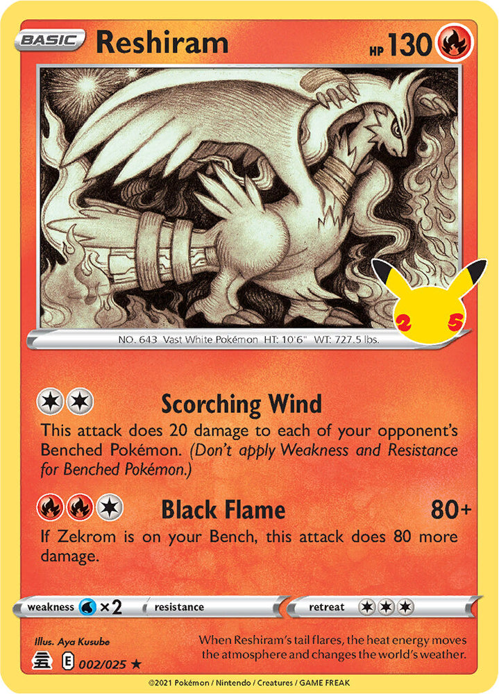 Pokemon | Reshiram (002/025) [Celebrations: 25th Anniversary] | The Nerd Merchant