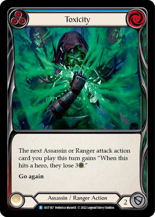 Flesh and Blood TCG | Toxicity (Blue) [OUT167] (Outsiders)  Rainbow Foil | The Nerd Merchant