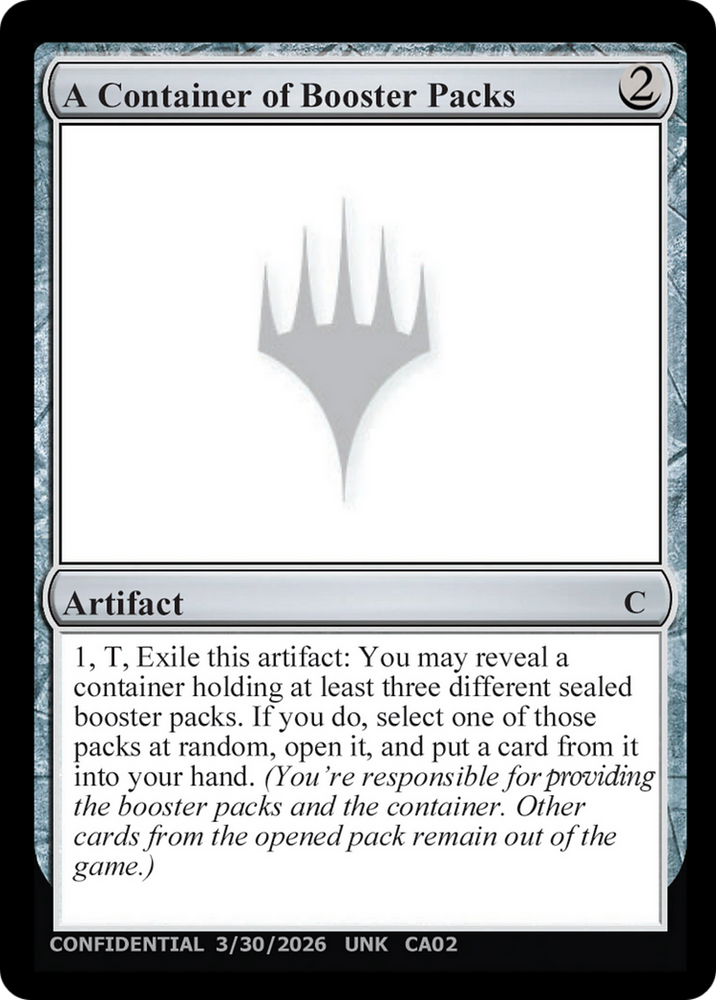 A Container of Booster Packs [Unknown Event]