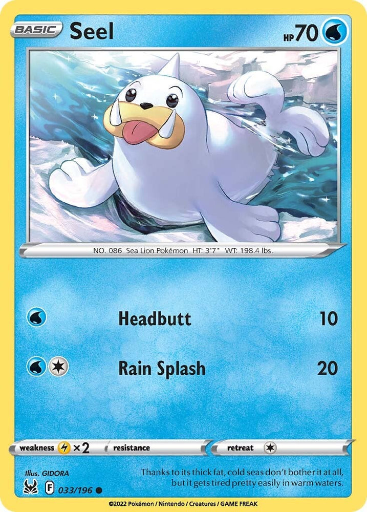 Pokemon | Seel (033/196) [Sword & Shield: Lost Origin] | The Nerd Merchant