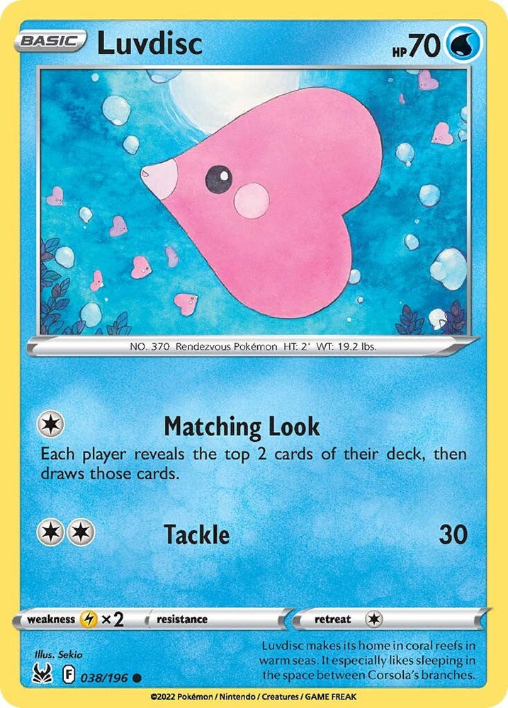 Pokemon | Luvdisc (038/196) [Sword & Shield: Lost Origin] | The Nerd Merchant