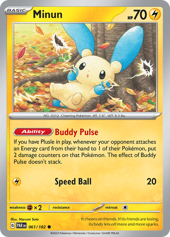 Pokemon | Minun (061/182) [Scarlet & Violet: Paradox Rift] | The Nerd Merchant