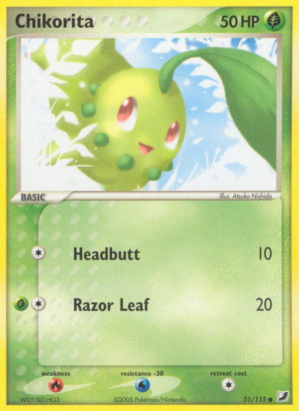 Pokemon | Chikorita (51/115) [EX: Unseen Forces] | The Nerd Merchant