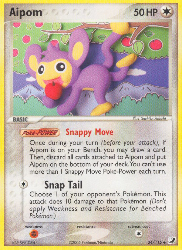 Pokemon | Aipom (34/115) [EX: Unseen Forces] | The Nerd Merchant