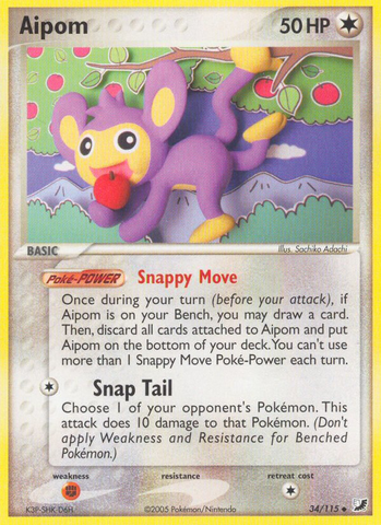 Pokemon | Aipom (34/115) [EX: Unseen Forces] | The Nerd Merchant
