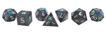 Old School Dice: Sharp Edged 7-Piece Dice Set - Blitzar
