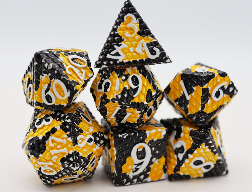 Foam Brain Games | Dragon Scale: Bumblebee - Metal RPG Dice Set | The Nerd Merchant