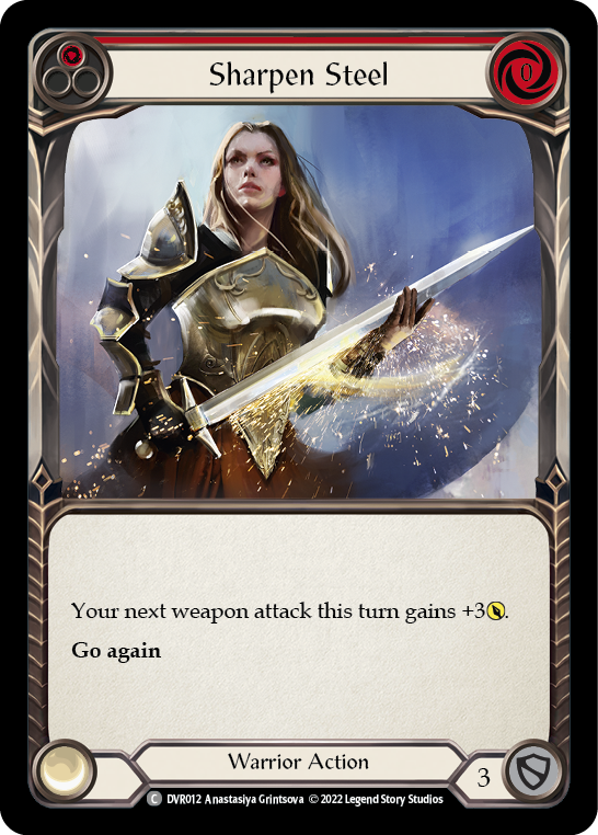 Flesh and Blood TCG | Sharpen Steel (Red) [DVR012] (Classic Battles: Rhinar vs Dorinthea) | The Nerd Merchant