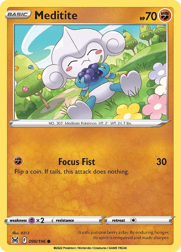 Pokemon | Meditite (099/196) [Sword & Shield: Lost Origin] | The Nerd Merchant