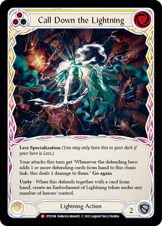 Flesh and Blood TCG | Call Down the Lightning [DTD198] (Dusk Till Dawn)  Rainbow Foil | The Nerd Merchant