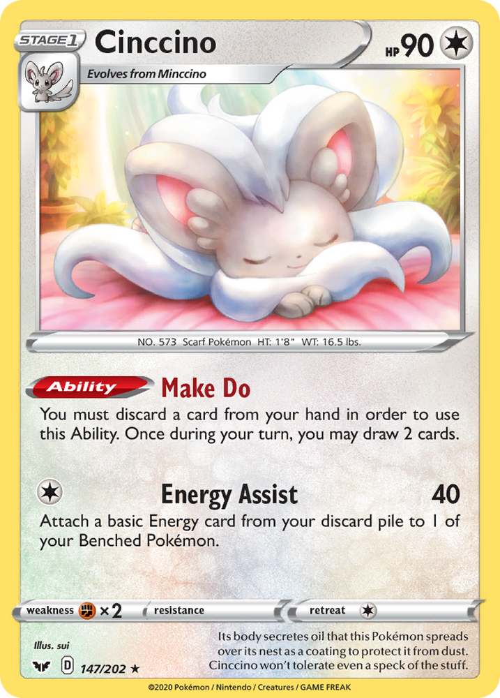 Pokemon | Cinccino (147/202) [Sword & Shield: Base Set] | The Nerd Merchant