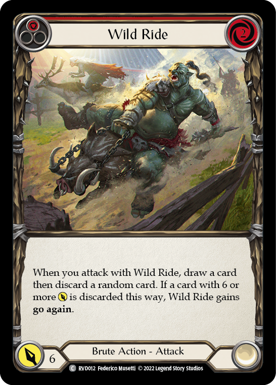 Flesh and Blood TCG | Wild Ride (Red) [RVD012] (Classic Battles: Rhinar vs Dorinthea) | The Nerd Merchant